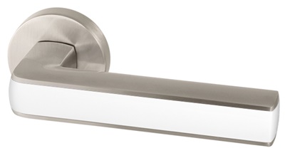 РУЧКА РАЗДЕЛЬНАЯ CUBE URB3 SN/WHITE-19 МАТОВЫЙ НИКЕЛЬ/БЕЛЫЙ