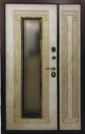 КОВКА МАКСИ БЕЛЫЙ ПАТИНА ЗОЛОТО (ДВУХСТВОРЧАТАЯ)