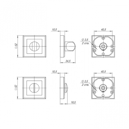 ЗАВЁРТКА (РУЧКА PUNTO) ПОВОРОТНАЯ BK6.K.QL52 (BK6 QL) BL-24 ЧЁРНЫЙ